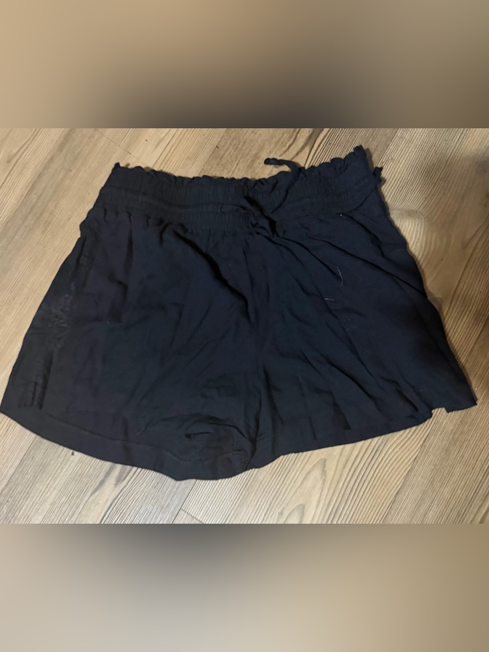 Abercrombie & Fitch Black High-Waist Drawstring Shorts